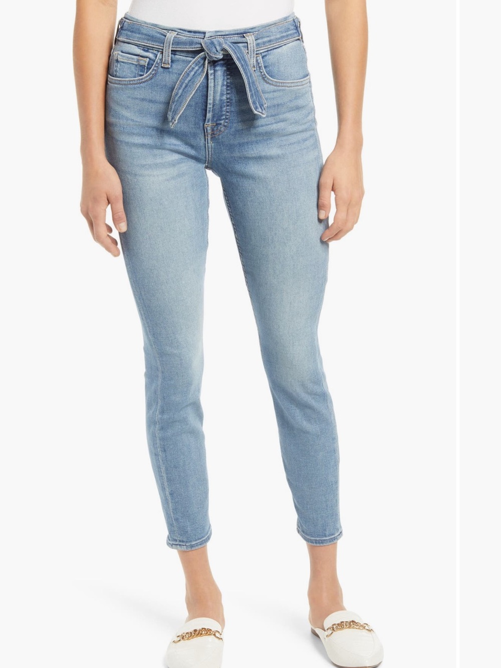 Jen7 by 7 for all Mankind tie front ankle skinny jeans size 12 NWT